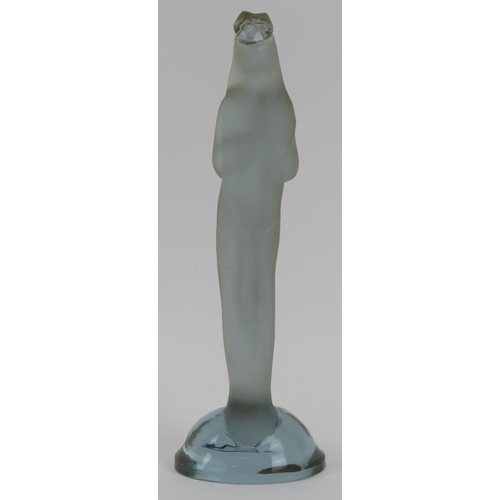 54 - A Bohemian frosted alexandrite (neodymium) glass figure of Madonna, Czechoslovakia, 20th century. Wi... 