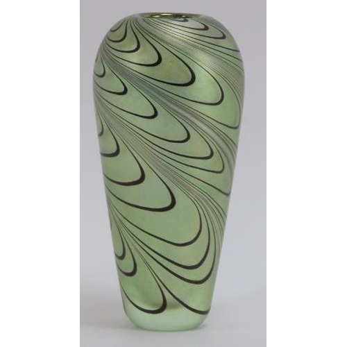 57 - A Glasform iridescent green glass vase. Probably by John Ditchfield (unsigned). Inscribed ‘Glassform... 