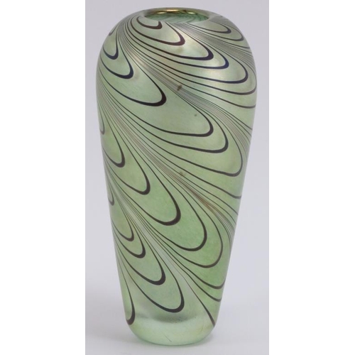 57 - A Glasform iridescent green glass vase. Probably by John Ditchfield (unsigned). Inscribed ‘Glassform... 