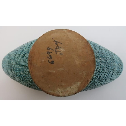 59 - An Italian Aldo Londi for Bitossi turquoise studio pottery bowl, 20th century. With linear sgraffito... 