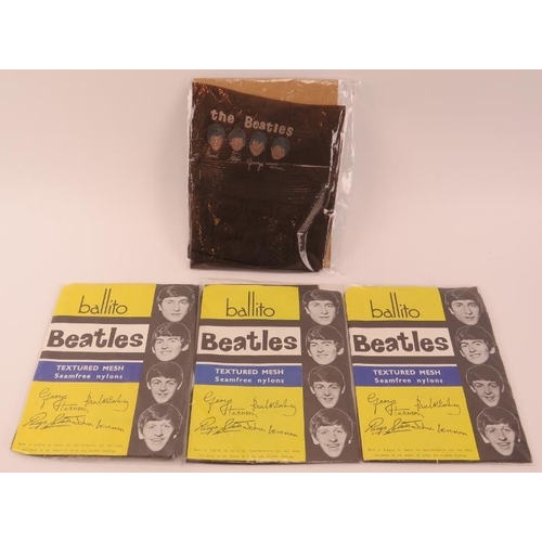 78 - Pop memorabilia: Four pairs of 'The Beatles' textured mesh seamfree nylon stockings retailed by Ball... 