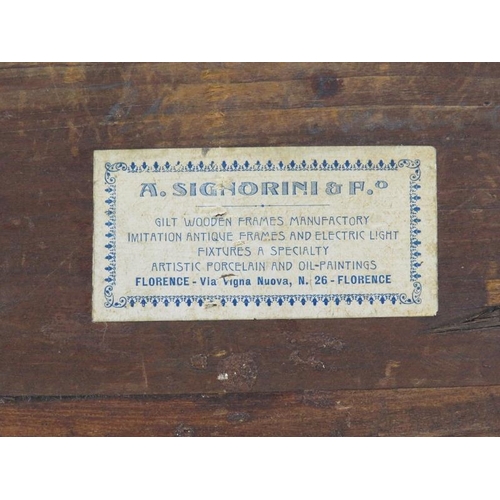 80 - A Florentine Neoclassical gilt frame by A Signorini, circa 1920s/30s. Label verso. 55.8 cm height, 3... 