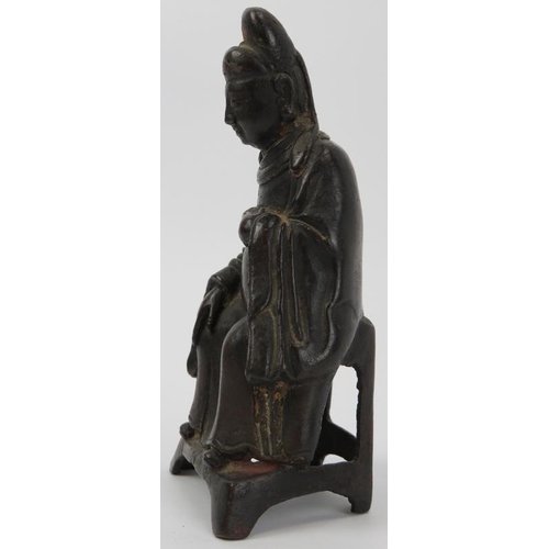 91 - A Chinese bronze statue of Wenchang Wang, late Ming dynasty. The Taoist deity of culture and literat... 