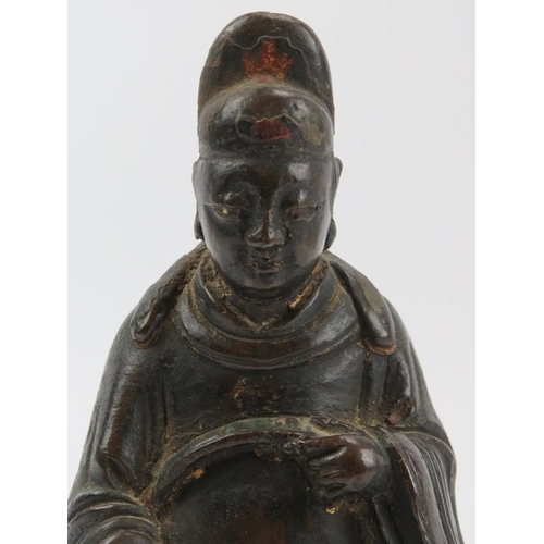 91 - A Chinese bronze statue of Wenchang Wang, late Ming dynasty. The Taoist deity of culture and literat... 