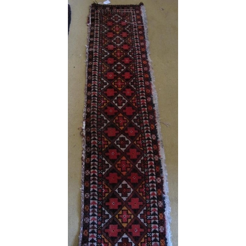 921 - Three lkate 19/20th Cebntury Persian rugs.  A runner 171 x 136cms. A five central motif rug 122 x 16... 