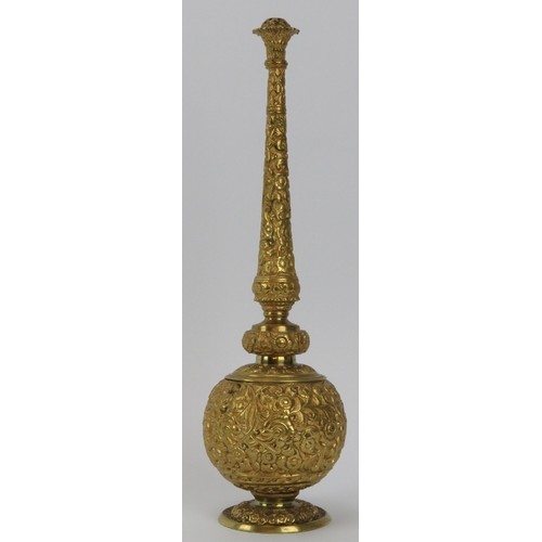 39 - An Anglo-Indian gilt bronze incense burner in the form of a Moghul rosewater sprinkler, mid/late 19t... 