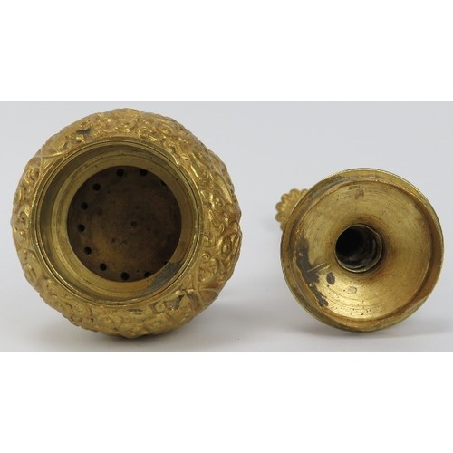 39 - An Anglo-Indian gilt bronze incense burner in the form of a Moghul rosewater sprinkler, mid/late 19t... 