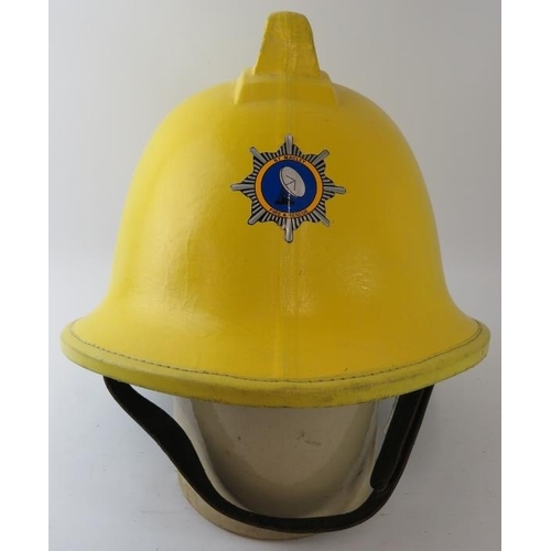 34 - A 1987 British BT Madley Satellite Station yellow fire helmet.