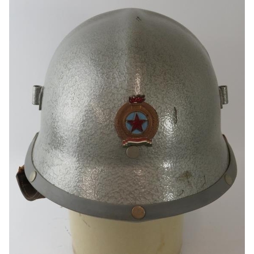 41 - A 1970s Hungarian Fire Service fibreglass fire helmet.