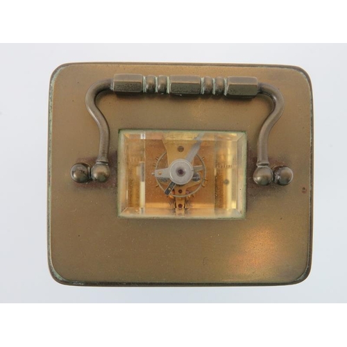 104 - A brass carriage clock by Matthew Norman of London. 12 cm height. Condition report: Some age related... 