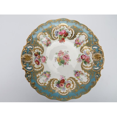 142 - A Victorian Derby porcelain comport and a Royal Crown Derby Imari coffee cup and saucer, 19th/20th c... 