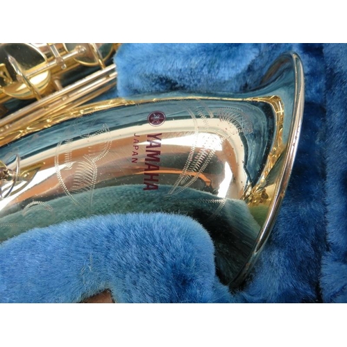 154 - A Yamaha saxophone with fitted case. Serial number: YTS-61 - 019085. Case:  cm length. 
Condition re... 