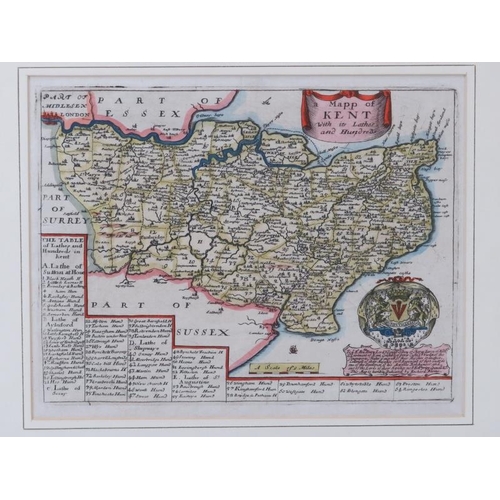 159 - An engraved map of Kent by Richard Blome (1641-1705). Entitled ‘A Mapp of Kent with its Lathes and H... 