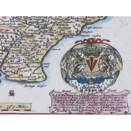 159 - An engraved map of Kent by Richard Blome (1641-1705). Entitled ‘A Mapp of Kent with its Lathes and H... 