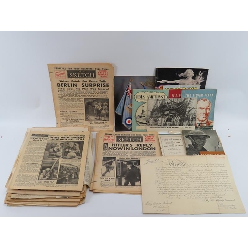 170 - A collection of WWII related newspapers, magazines and associated ephemeral items. Pre-war, during a... 