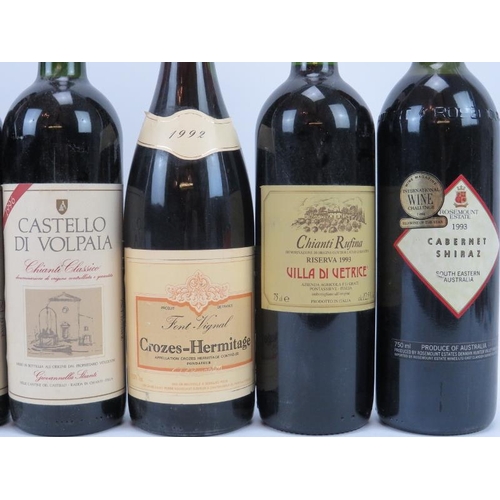 185 - Mixed wine: Eight bottles of French, Italian and Australian red wine. 75 cl. (8 items) Condition rep... 