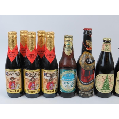 186 - Mixed beer: Fourteen bottles of vintage ale. Five bottles of Doomsday ‘World’s Strongest Beer’ inclu... 