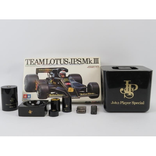 189 - Tobacconalia: A collection of John Player Special branded items and Team Lotus JPS MkII Tamiya model... 