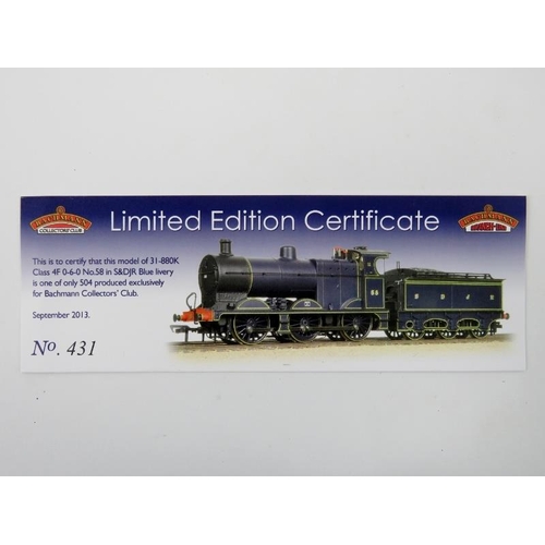 205 - Toys and Models: A Bachmann 00 gauge Limited Edition Midland Class 4F locomotive and tender. Boxed. ... 