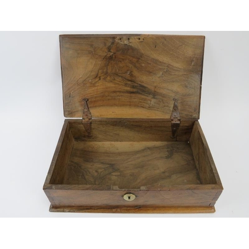 236 - An 18th century walnut deed box and a 19th century marquetry inlaid box. (2 items) 40 cm length, 24.... 