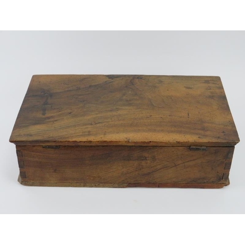 236 - An 18th century walnut deed box and a 19th century marquetry inlaid box. (2 items) 40 cm length, 24.... 