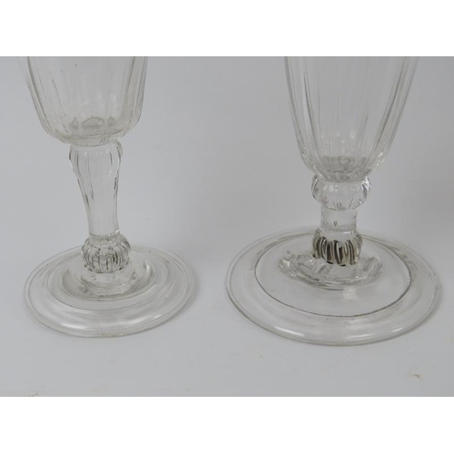 241 - A group of Georgian drinking glasses, late 18th/early 19th century. (5 items) 13.4 cm tallest height... 