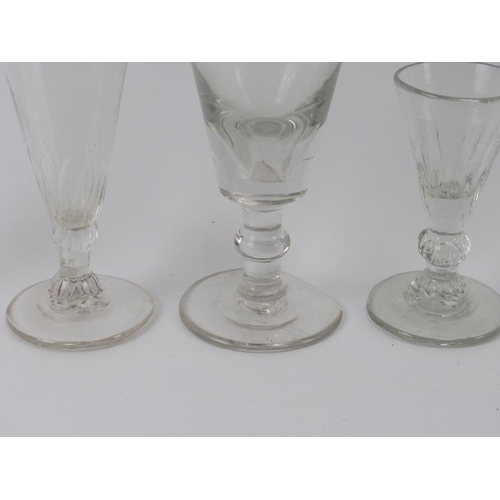 241 - A group of Georgian drinking glasses, late 18th/early 19th century. (5 items) 13.4 cm tallest height... 