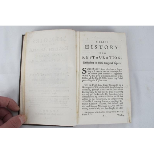 264 - Naval interest: Memoirs of the English Affairs, Chiefly Naval 1660-1673, James Duke of York 1729; Th... 