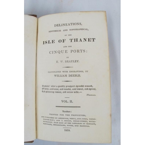 266 - Five volumes of Kent and other topographical books: Thanet and the Cinque Ports, 1817; The Pictorial... 