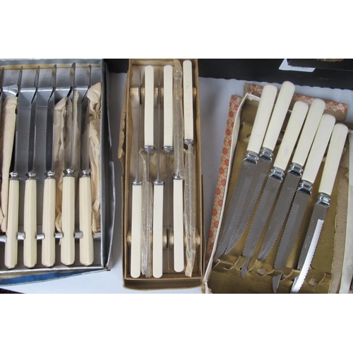 293 - A large quantity of cased silver plated and stainless steel cutlery, mainly in fitted cases