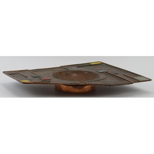 38 - A large enamelled copper bowl by Sam Fanaroff. With abstract geometric decoration reminiscent of Mon... 