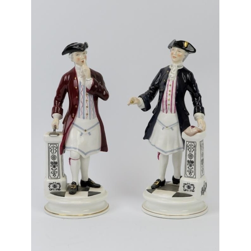 48 - Two Michael Sutty porcelain figurines, 20th century. Comprising ‘The Almoner - A Masonic Figure of C... 