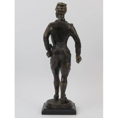 54 - A bronze statue of a French military officer after a sculpture by Benedict Benoit Rougelet, 20th cen... 