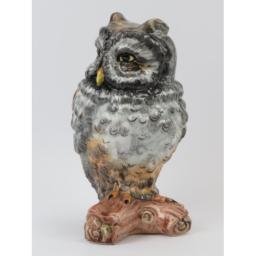 61 - An Italian hand painted ceramic owl, late 20th century. Marked ‘Case Pupo Italy’ beneath. 24.5 cm he... 