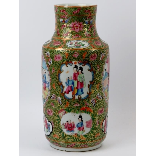 68 - A Chinese Famille Rose Medallion porcelain vase, mid 19th century. 34 cm height. Condition report: G... 