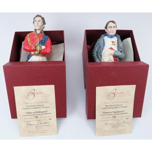 9 - Two Bronte Porcelain limited edition Duke of Wellington and Emperor Napoleon I candle extinguishers.... 