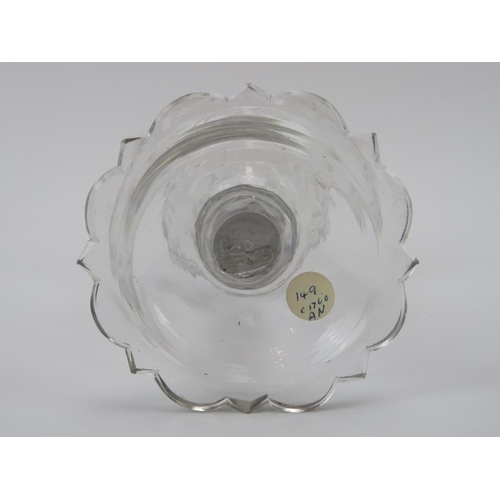 94 - A Georgian period faceted sweet meat glass, 18th century. With a double ogee bowl, knopped stem and ... 