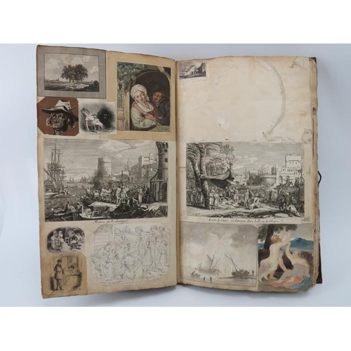 99 - An interesting William IV/early Victorian period scrap book. Compiled circa mid 19th century with ea... 