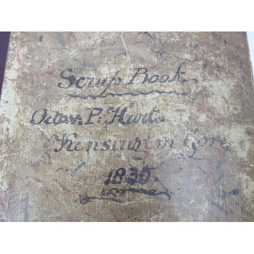 99 - An interesting William IV/early Victorian period scrap book. Compiled circa mid 19th century with ea... 