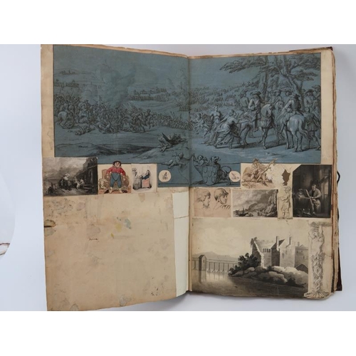 99 - An interesting William IV/early Victorian period scrap book. Compiled circa mid 19th century with ea... 