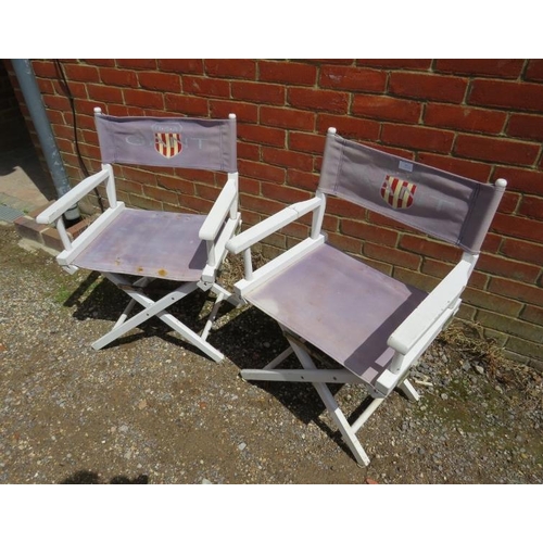 801 - A pair of folding director’s chairs the canvas backs branded ‘Gant USA’.
H83cm W57cm D44cm (approx).... 