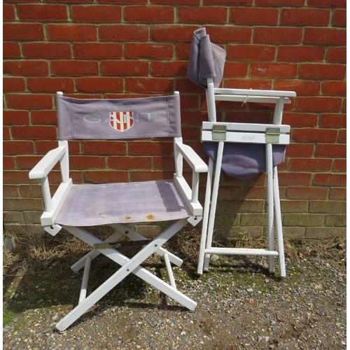 801 - A pair of folding director’s chairs the canvas backs branded ‘Gant USA’.
H83cm W57cm D44cm (approx).... 