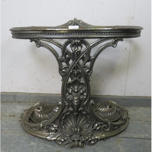 852 - A very ornate cast iron stick stand in the manner of Coalbrookdale, having five divided compartments... 