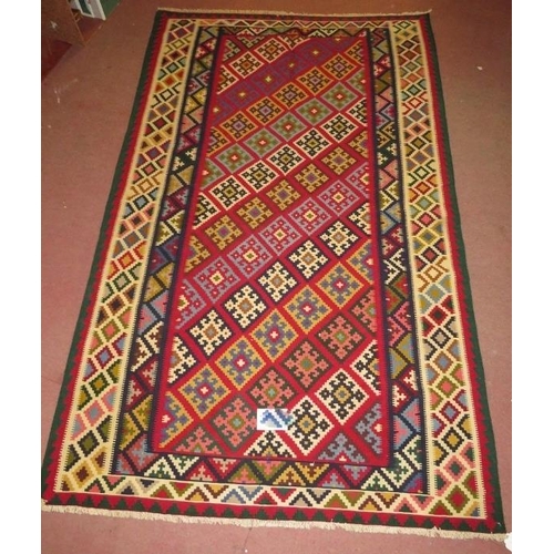 901 - South West Persian Qashgai Kilim, central repeat pattern, multi-coloured. 240cm x 146cm (approx).
Co... 