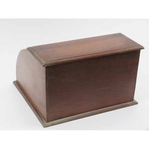 113 - A mahogany desk letter rack with tambour front cover, early 20th century. 31.7 cm width, 19.5 cm hei... 