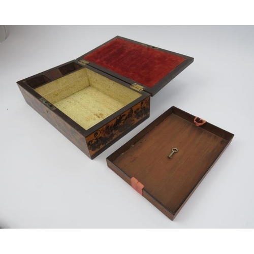 15 - Two parquetry inlaid Tunbridge ware boxes. One with T.Barton of Tunbridge Wells label applied beneat... 