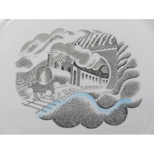 19 - Five Wedgwood ‘Travel’ and ‘Garden’ ceramic wares designed by Eric Ravilious. (5 items) Garden bowl:... 