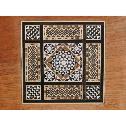 20 - A large Islamic parquetry inlaid wood, ivorine and mother of pearl box, 20th century. Of octagonal f... 