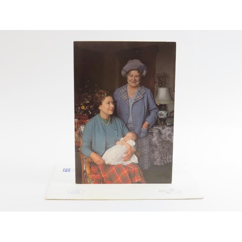 268 - Royal memorabilia: A Christmas card signed ‘Elizabeth R 1988’. Front cover with printed colour photo... 