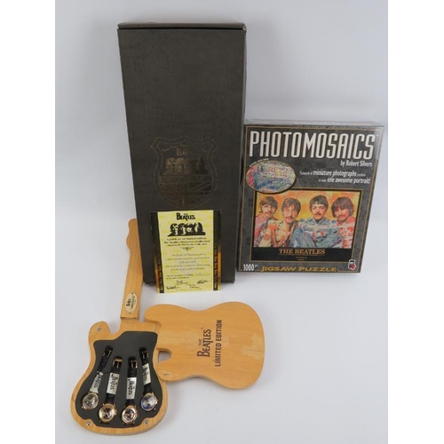 270 - The Beatles limited edition 'Four Faces' set of watches and a Photomosaics jigsaw puzzle. Watches is... 